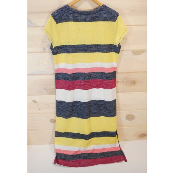 Loft Womens XL Maxi Dress Comfort Casual Travel Bold Stripes Short Sleeve - Picture 4 of 10